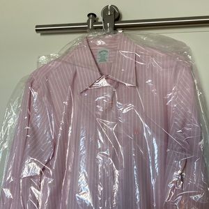 Brooks Brothers Sport Shirt L Pink Stripe